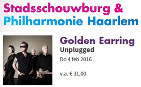 2016-02-04 Golden Earring show announcement February 04, 2016 Haarlem - Philharmonie